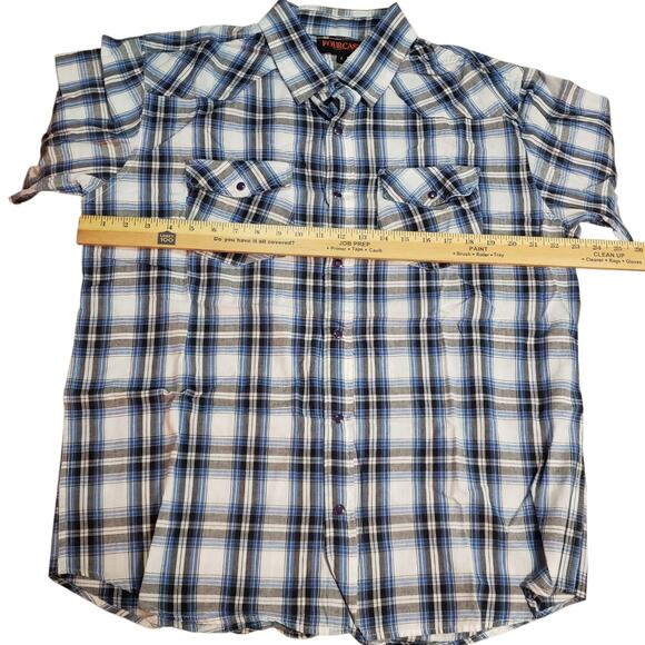 Fourcast Men’s L Plaid Pearl Snap Western Shirt Y2K Vintage Cowboy Style - Picture 6 of 9